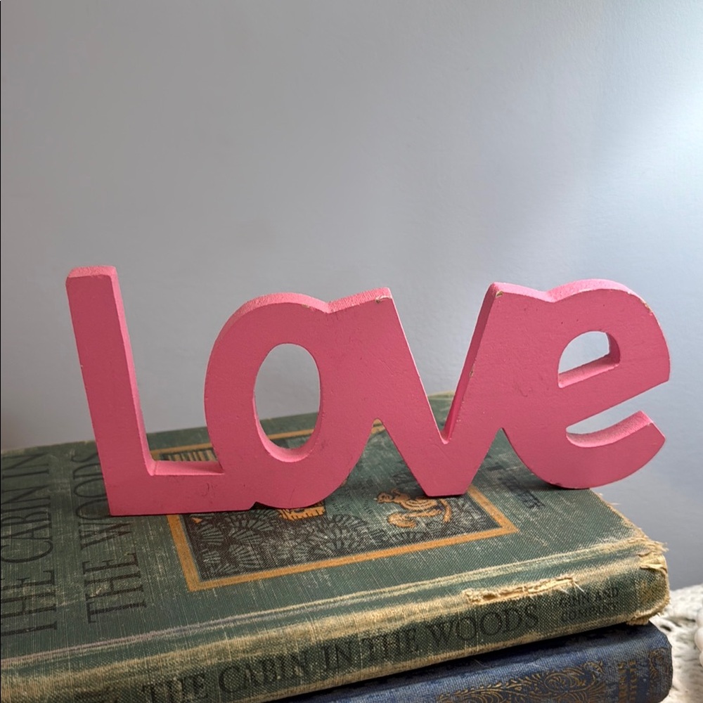 Pink Wooden Love Sign